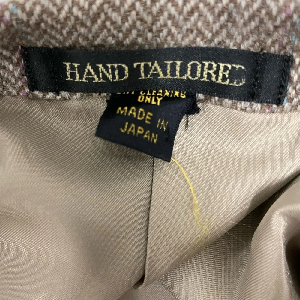 Mills Touché‎ Hand Tailored in Japan Wool Herringbone Jacket Size 41 R
